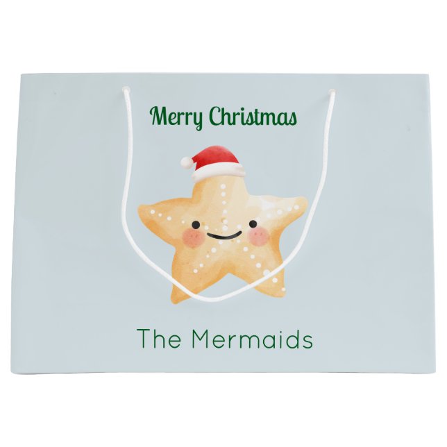 Starfish Weihnachtsfest Große Geschenktüte (Vorderseite)