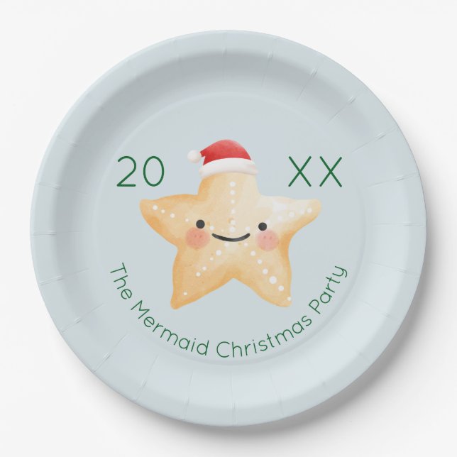 Starfish Weihnachtsfest Pappteller (Vorderseite)