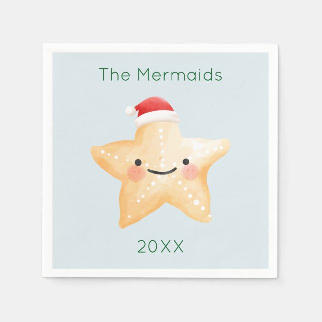 Starfish Weihnachtsfest Serviette (Vorderseite)