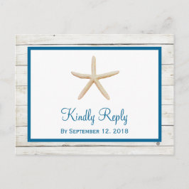 Starfish Whitewusch Wood Beach Hochzeit UAWG Einladungspostkarte