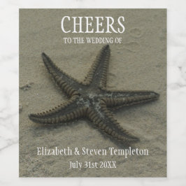 Starfish Wine Beach Wedding Label Weinetikett