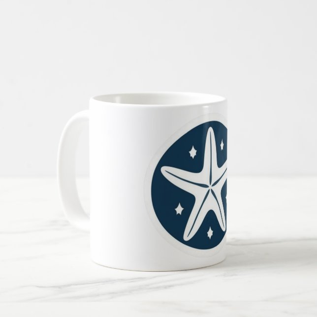 Starfish with White Stars Kaffeetasse (Vorderseite Links)