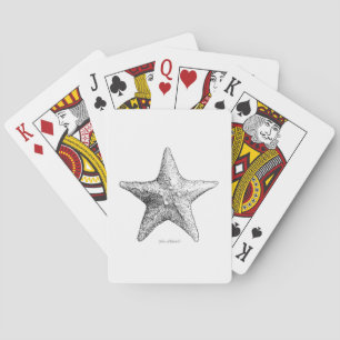 Starfish Zeichnend Ocean Beach Art Black & White Spielkarten