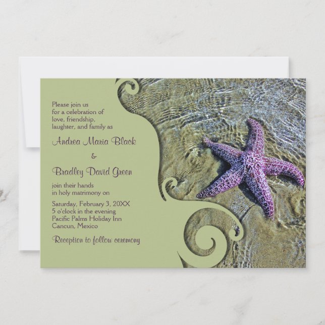 Starfish Zielort oder Einladung zur Hochzeit am St (Vorderseite)