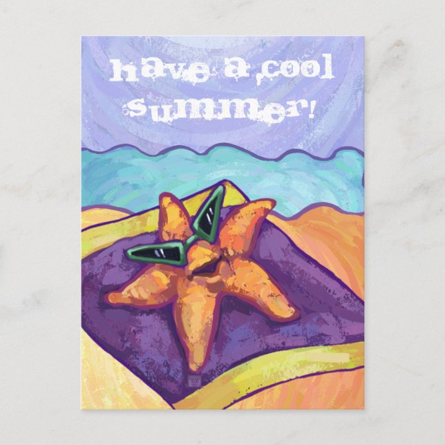 Starfish zum Sonnenbaden Postkarte (Vorderseite)