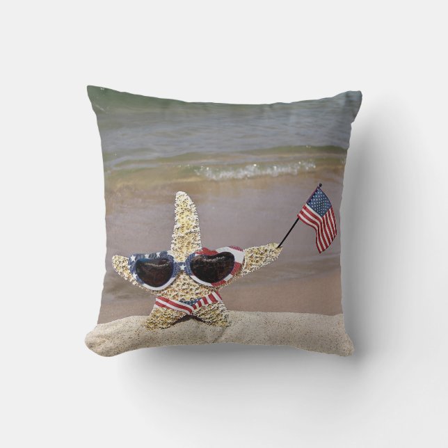 StarfishMit amerikanischer Flagge Kissen (Vorderseite)