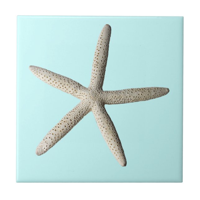 Starfishstrand-Fotokunst Fliese (Vorderseite)