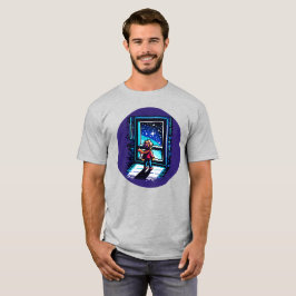 Stargazer beim Window Dreamy Pixel Art Night Sky T-Shirt