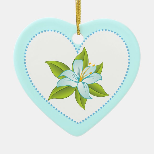 Stargazer Hellblau-Lilie-Dekoration Keramik Ornament (Vorne)