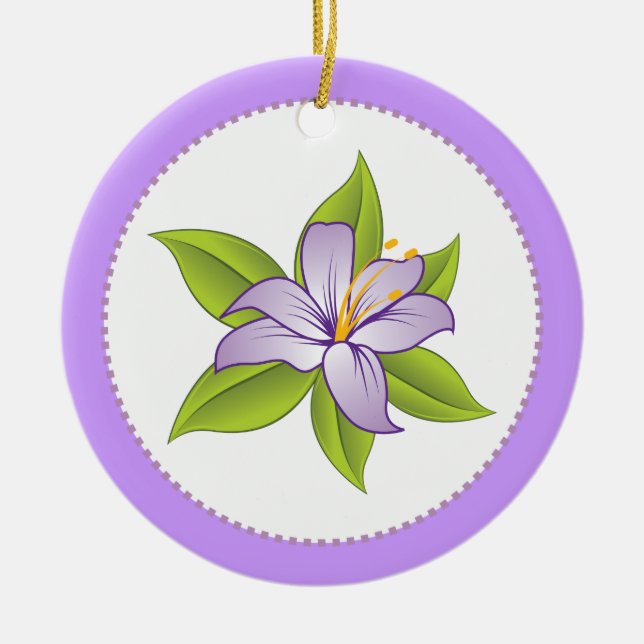 Stargazer lilas violet lily ornement personnalisé (Devant)