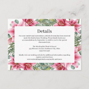 Stargazer-Lilien-Hochzeitsdetails Karte