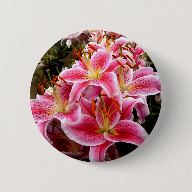 "Stargazer" Lilies Button (Vorderseite)