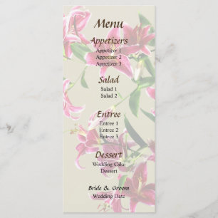 Stargazer Lilies Heart Menu Mariage
