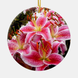 "Stargazer" Lilies Keramik Ornament