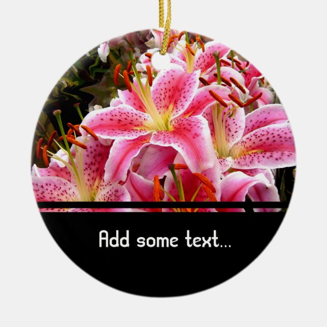 "Stargazer" Lilies Keramik Ornament (Vorne)
