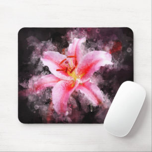 Stargazer Lily Blume Aquarell - bb 01 Mousepad