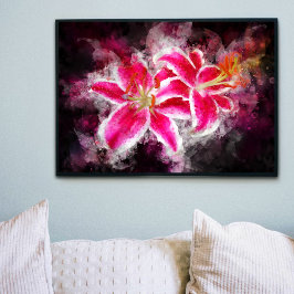 Stargazer Lily Blume Aquarell - bb 03 Fotodruck