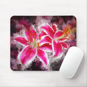 Stargazer Lily Blume Aquarell - bb 03 Mousepad