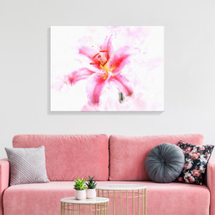 Stargazer Lily Blume Aquarell - wb 01 Leinwanddruck