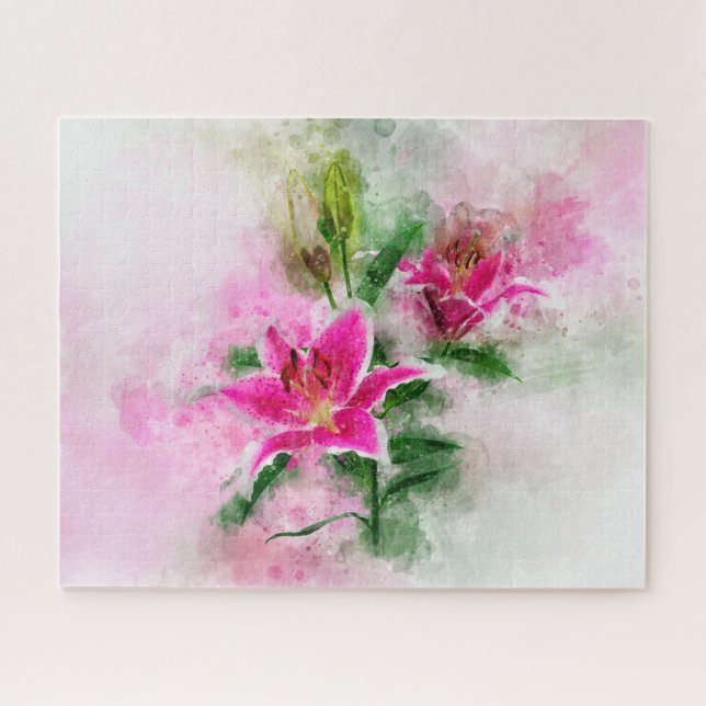 Stargazer Lily Blume Aquarell - wb 02 (Horizontal)
