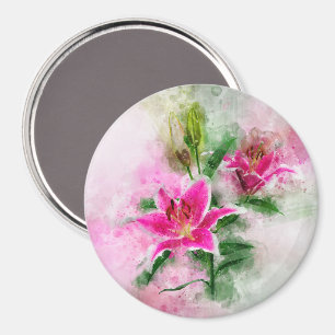 Stargazer Lily Blume Aquarell - wb 02 Magnet
