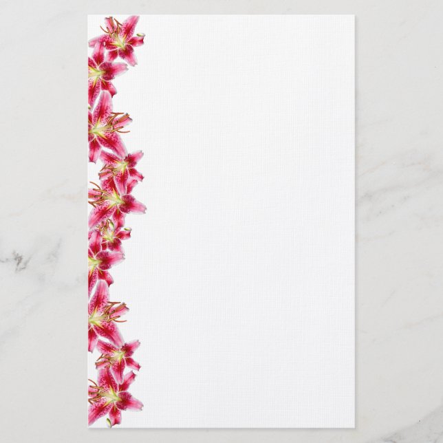 Stargazer Lily Border Stationspapier Briefpapier (Vorderseite)