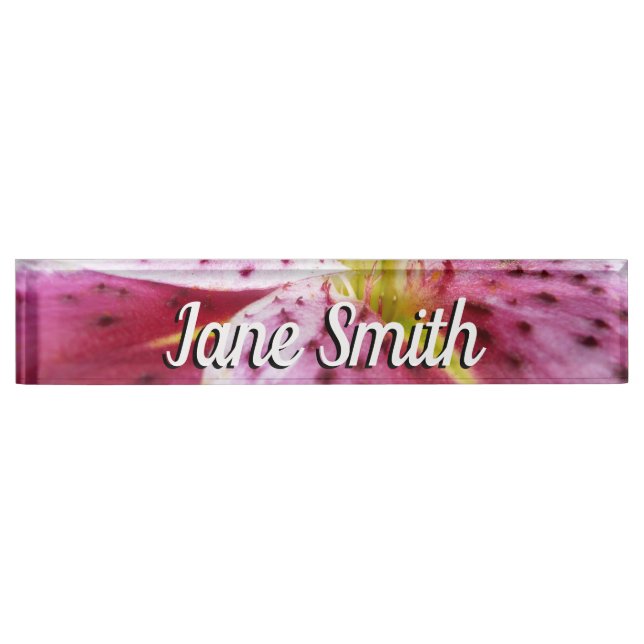 Stargazer Lily Bright Magenta Namensplakette (Vorderseite)