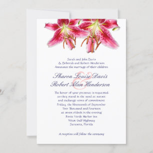 Stargazer Lily Faire-part de mariage
