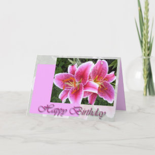 Stargazer Lily Floral Geburtstag Karte