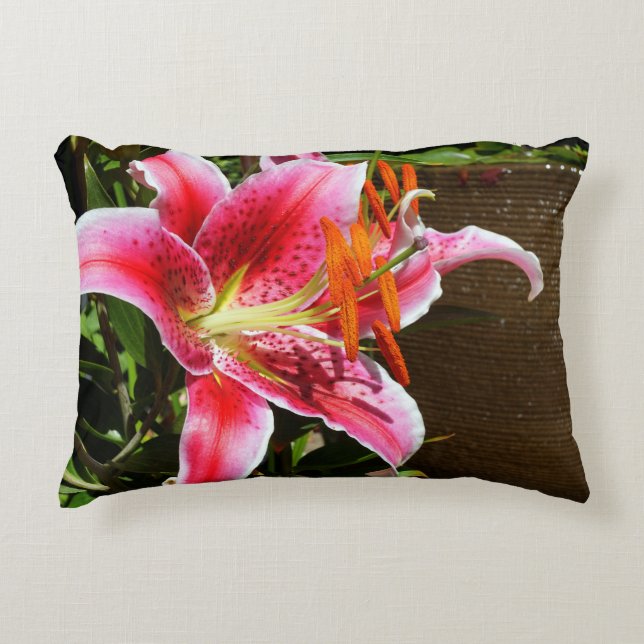 Stargazer Lily Fotograf Dekokissen (Vorderseite)