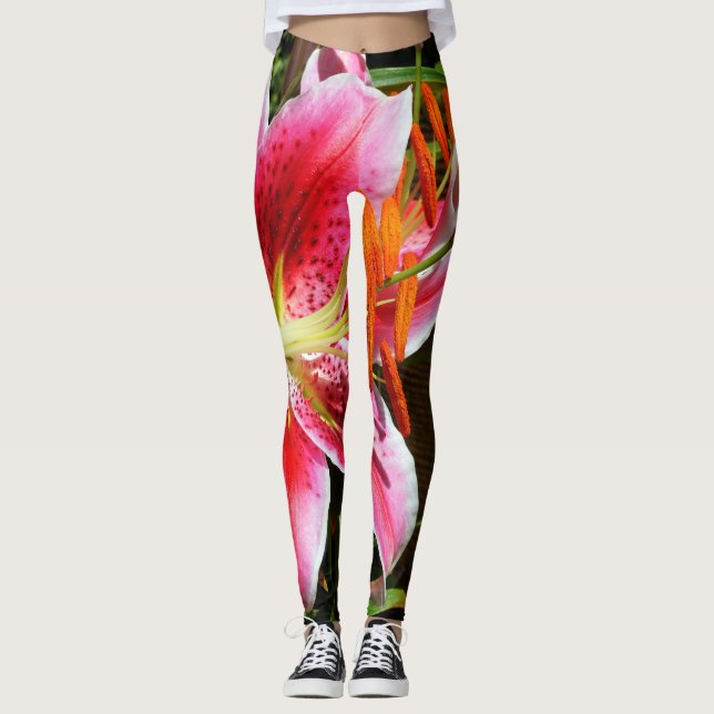 Stargazer Lily Fotograf Leggings (Vorderseite)