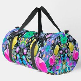 Stargazer Lily, Rose und Rosa Hibiskus Collage Duffle Bag