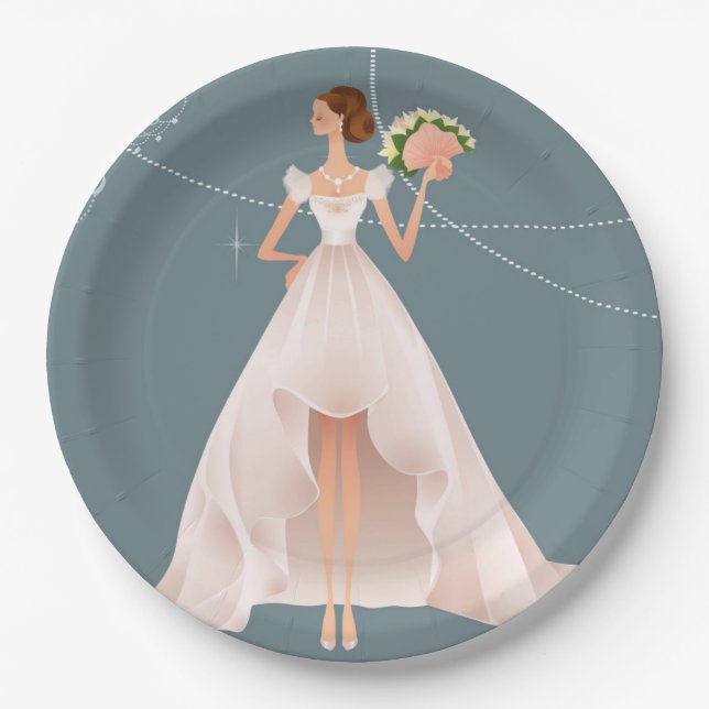 Stargazerlilis extravagantes Braut-Brautparty Pappteller (Vorderseite)