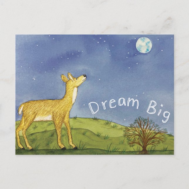 Stargazing Deer Postcard Postkarte (Vorderseite)