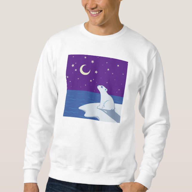 Stargazing Eisbär-CUB-Kunst Sweatshirt (Vorderseite)