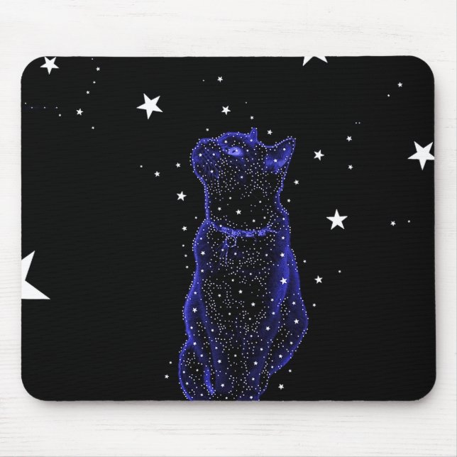 Stargazing Katze Mousepad (Vorne)
