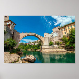 Stari Most Bridge Landbrücke Bosnien Landsc Poster