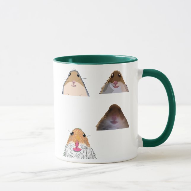 Staring Hamster Funny Meme Mug Memes Set Tasse (Rechts)