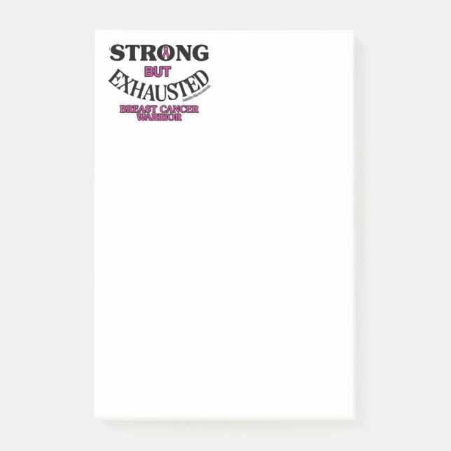 STARK, ABGESCHAFFT... Brustkrebs Post-it Klebezettel (Vorderseite)