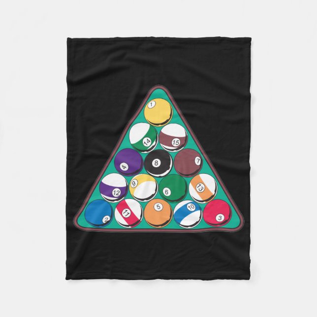Stark beanspruchte Billardkugeln Fleecedecke (Vorderseite)