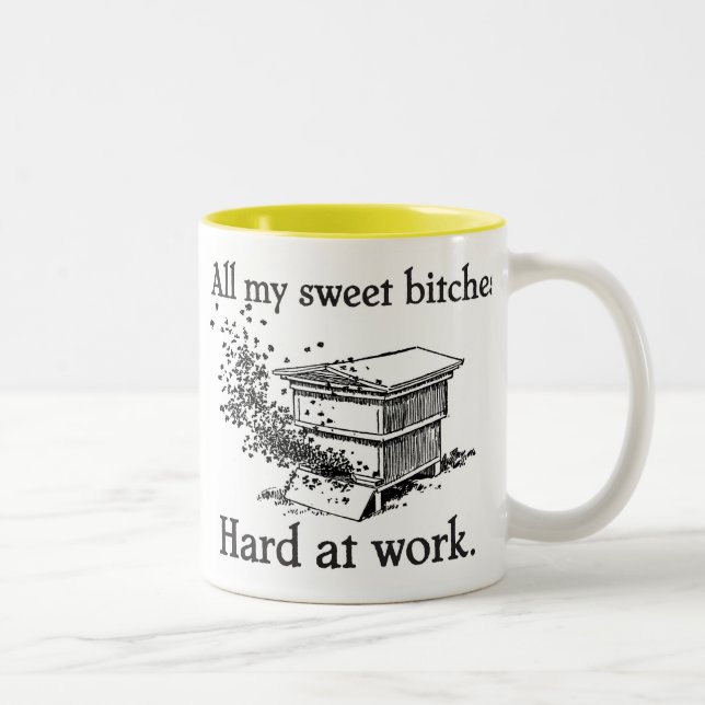 stark bei der Arbeit Zweifarbige Tasse (Rechts)