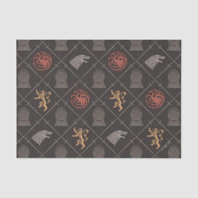 Stark, Lannister, Targaryen, Iron Throne Muster Seidenpapier (Vorderseite)