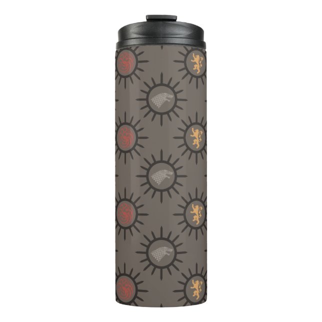Stark, Lannister, Targaryen, NachtkönigPattern Thermosbecher (Vorderseite)