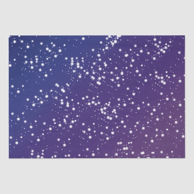 Stark Lila und blauer Nachthimmel mit Sternen Seidenpapier (Vorderseite)