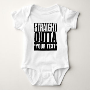 STARK OUTTA "YOUR TEXT" CUSTOM BABY BODYSUIT STRAMPLER