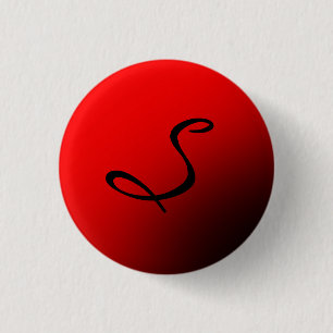 Stark rotes Monogramm Beruflich Button