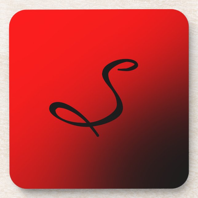 Stark rotes Monogramm Beruflich Getränkeuntersetzer (Vorderseite)