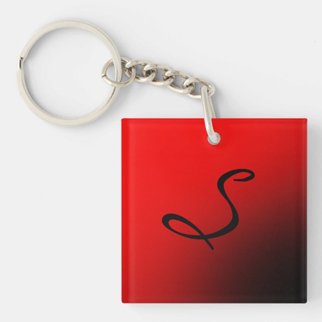 Stark rotes Monogramm Beruflich Schlüsselanhänger (Vorderseite)