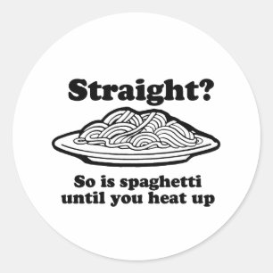 STARK? So ist Spaghetti Runder Aufkleber