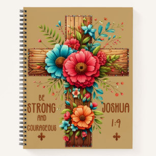 Stark und Mutig Josua 1,9   Christlich  Notizbuch